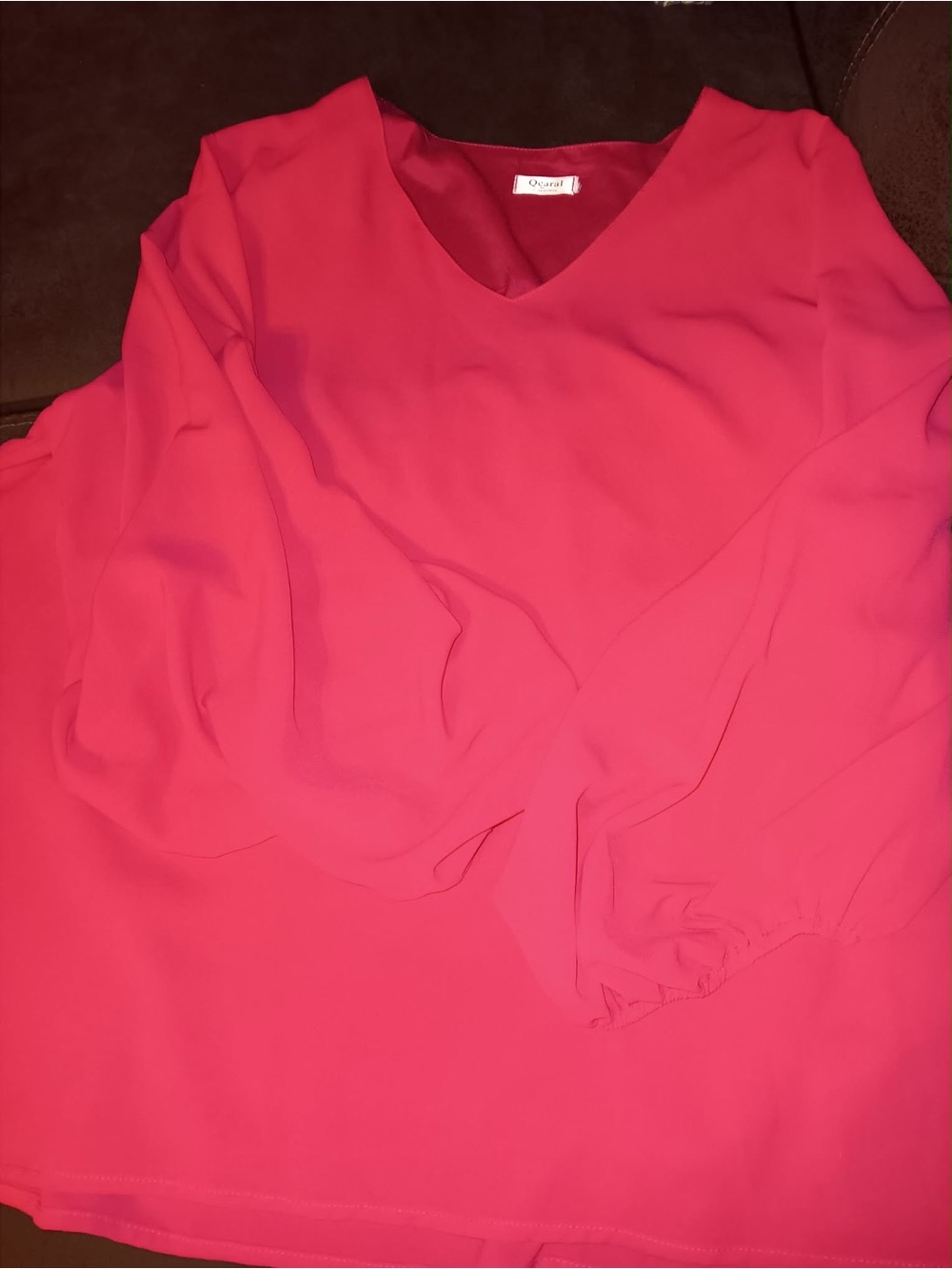 Women's V-Neck Hot Pink Blouse by Oasis